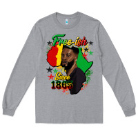 Heather Grey free ish since 1865 black man Long Sleeve Tee - HRA Design Shop