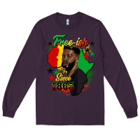 Plum free ish since 1865 black man Long Sleeve Tee - HRA Design Shop
