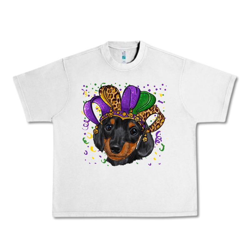 Mardi Gras Hat Dachshund Puppy Urban Heavy Tee by RanaPortraitStore | Teevron