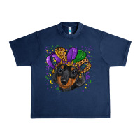 Navy mardi gras hat dachshund puppy Urban Heavy Tee - RanaPortraitStore