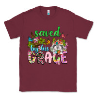 Burgundy Saved by his grace Classic Tee - Neo Western