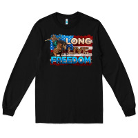 Black Long live freedom 4th of july Long Sleeve Tee - Neo Western