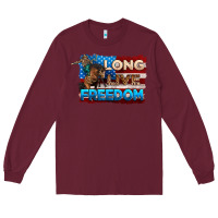 Burgundy Long live freedom 4th of july Long Sleeve Tee - Neo Western
