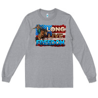 Heather Grey Long live freedom 4th of july Long Sleeve Tee - Neo Western