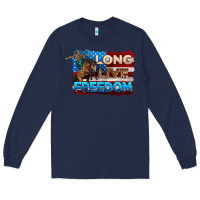 Navy Long live freedom 4th of july Long Sleeve Tee - Neo Western