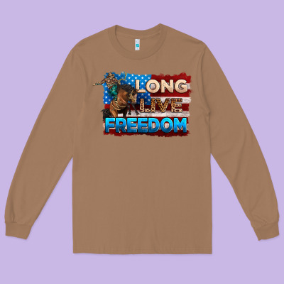 Long Live Freedom 4th Of July Long Sleeve Tee Designed By Neo Western