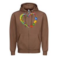 Chestnut autism heart Zipper Hoodie - JahusDesignShop