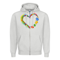 Dove Grey autism heart Zipper Hoodie - JahusDesignShop