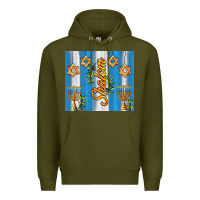 Army Green shalom with star of david Premium Hoodie - AdoDesignShop