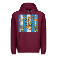 Burgundy shalom with star of david Premium Hoodie - AdoDesignShop