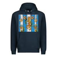 Navy shalom with star of david Premium Hoodie - AdoDesignShop