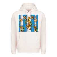 Pale Pink shalom with star of david Premium Hoodie - AdoDesignShop