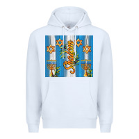 White shalom with star of david Premium Hoodie - AdoDesignShop