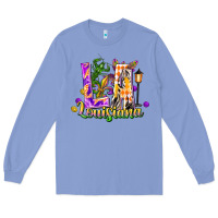 Colony Blue louisiana la mardi gras Long Sleeve Tee - FaDigitalArtStudio