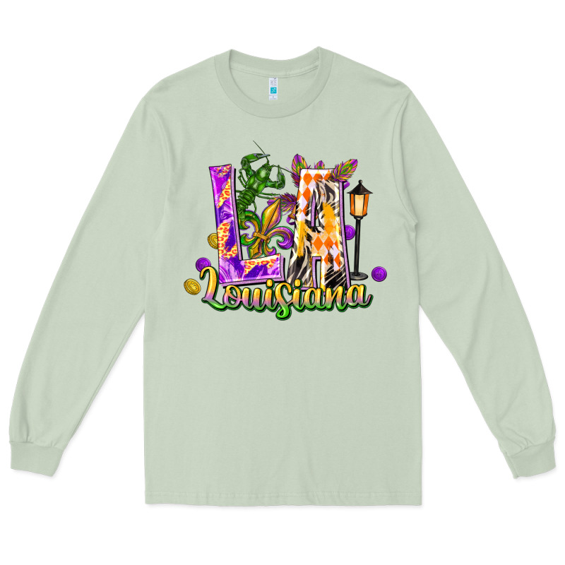 Louisiana La Mardi Gras Long Sleeve Tee by FaDigitalArtStudio | Teevron