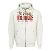 Oatmeal Heather it's my birthday Zipper Hoodie - JahusDesignShop
