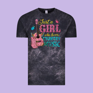 Just A Girl Who Loves Country Music Vintage Tee Designed By Texasbilliewilder