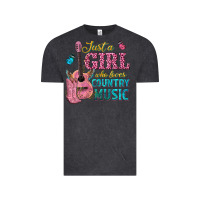 Vintage Black just a girl who loves country music Vintage Tee - texasbilliewilder