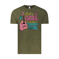 Vintage Olive just a girl who loves country music Vintage Tee - texasbilliewilder
