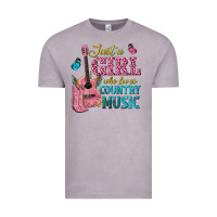 Vintage Zinc just a girl who loves country music Vintage Tee - texasbilliewilder