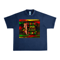 Navy steppin into juneteenth Urban Heavy Tee - Zillion Design Studio