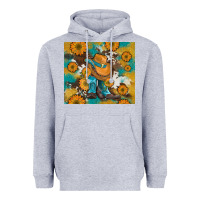 Heather Grey sunflowers and cowboy boots with cowhide and glitter tumbler Heavyweight Hoodie - Artiststas