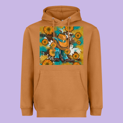 Sunflowers And Cowboy Boots With Cowhide And Glitter Tumbler Heavyweight Hoodie Designed By Artiststas