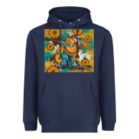 Navy sunflowers and cowboy boots with cowhide and glitter tumbler Heavyweight Hoodie - Artiststas