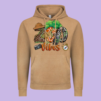 Zoo Vibes Vintage Hoodie Designed By Jahusdesignshop