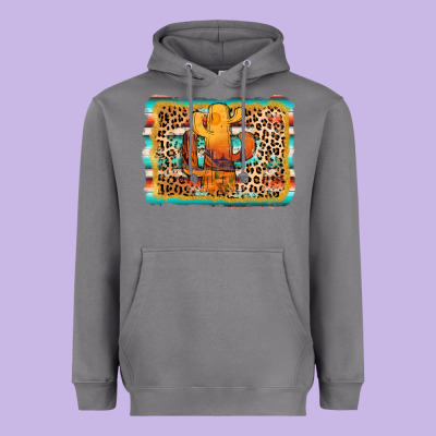Cactus Western Leopard Heavyweight Hoodie Designed By Adodesignshop