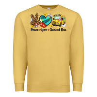 Antique Gold peace love school bus Premium Sweatshirt - NancyCooperArtShop