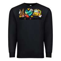 Black peace love school bus Premium Sweatshirt - NancyCooperArtShop