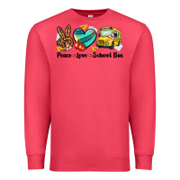 Cardinal peace love school bus Premium Sweatshirt - NancyCooperArtShop