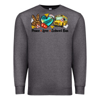 Charcoal Heather peace love school bus Premium Sweatshirt - NancyCooperArtShop