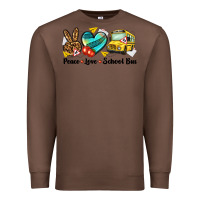 Chestnut peace love school bus Premium Sweatshirt - NancyCooperArtShop