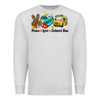 Dove Grey peace love school bus Premium Sweatshirt - NancyCooperArtShop