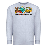Heather Grey peace love school bus Premium Sweatshirt - NancyCooperArtShop
