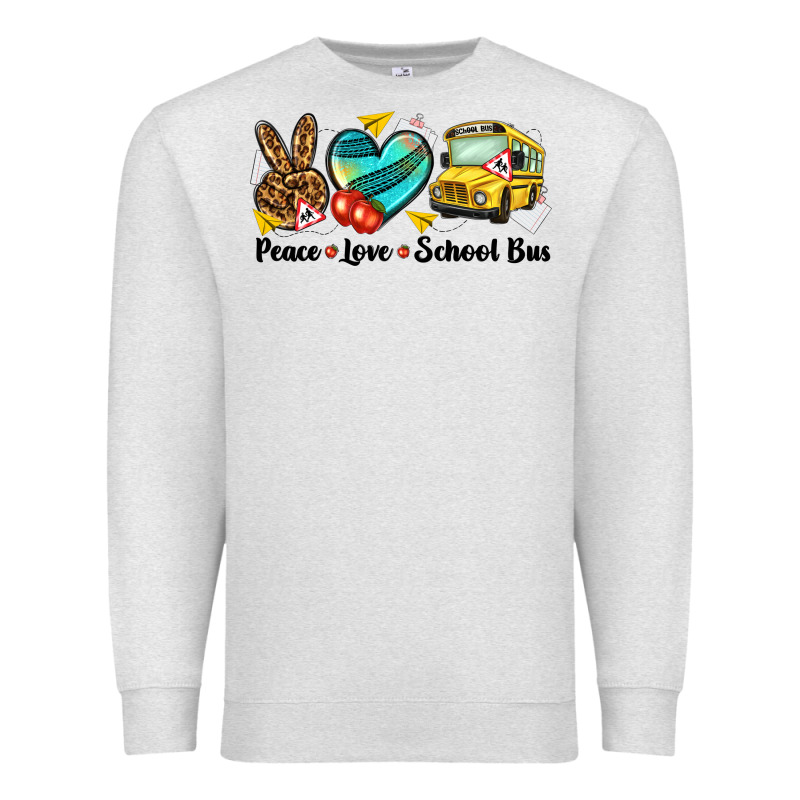 Peace Love School Bus Premium Sweatshirt by NancyCooperArtShop | Teevron