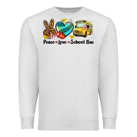 Oatmeal Heather peace love school bus Premium Sweatshirt - NancyCooperArtShop