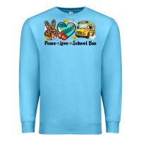 Ocean Blue peace love school bus Premium Sweatshirt - NancyCooperArtShop