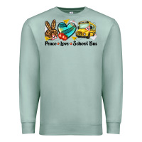 Seafoam peace love school bus Premium Sweatshirt - NancyCooperArtShop