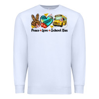 White peace love school bus Premium Sweatshirt - NancyCooperArtShop