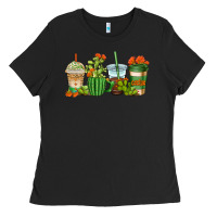 Black cactus coffee cups Ladies Tee - AdoDesignShop