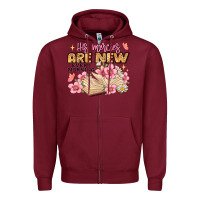 Burgundy his mercies are new every morning lamentations 3 2 Zipper Hoodie - JahusDesignShop