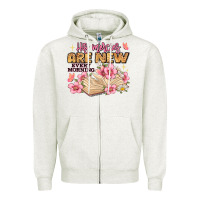 Oatmeal Heather his mercies are new every morning lamentations 3 2 Zipper Hoodie - JahusDesignShop
