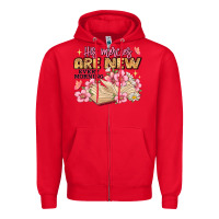 Red his mercies are new every morning lamentations 3 2 Zipper Hoodie - JahusDesignShop