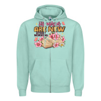Seafoam his mercies are new every morning lamentations 3 2 Zipper Hoodie - JahusDesignShop