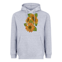 Heather Grey sunflowers b Heavyweight Hoodie - Artiststas
