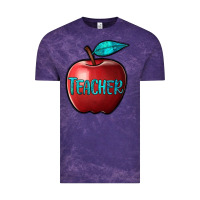 Cloud Purple apple teacher Vintage Tee - BarkalooDesign