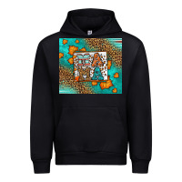 Black Fall Autumn Leopard Serape Mama Urban Hoodie - LillyAllenDesigns